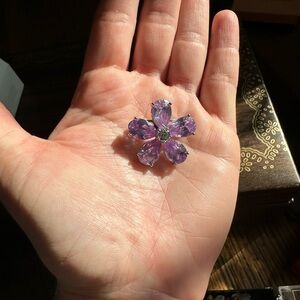 Vintage Purple Flower Brooch